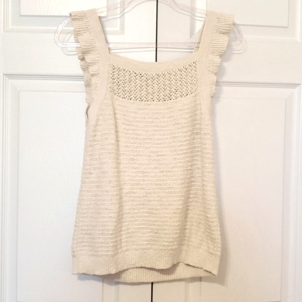 Loft crochet ruffle tank